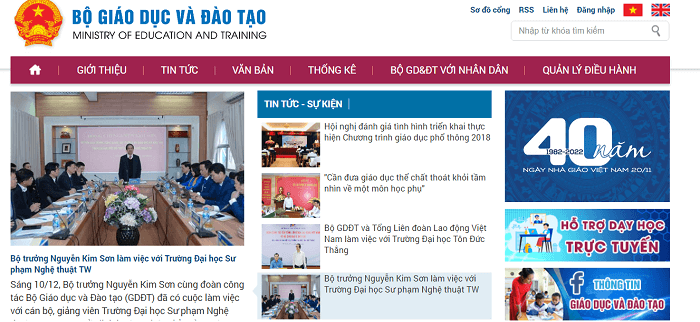 Moet là viết tắt của Ministry of Education and Training