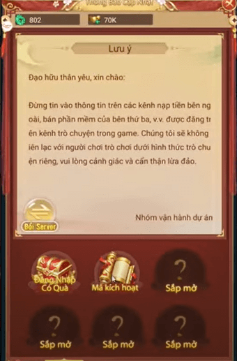 Đăng nhập vào game, chọn Phúc Lợi Tiên Nhân → chọn Mã kích hoạt