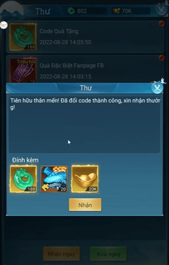 Trở về giao diện chính, ấn vào mục Thư