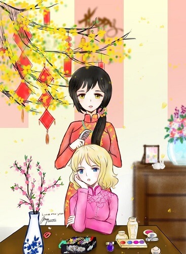 Ảnh Tết anime đẹp nhất