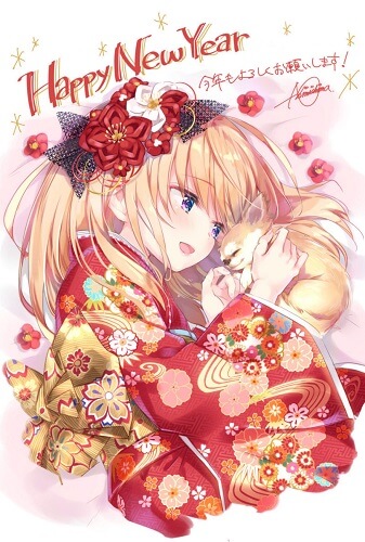 ảnh anime Tết nữ