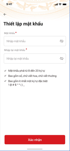 Thiết lập mật khẩu