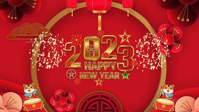 Mẫu background tiệc tất niên 2023 đẹp nhất