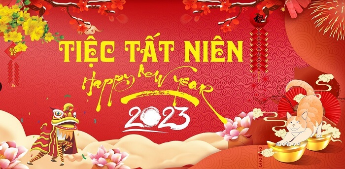 Mẫu background tiệc tất niên 2023 đẹp nhất