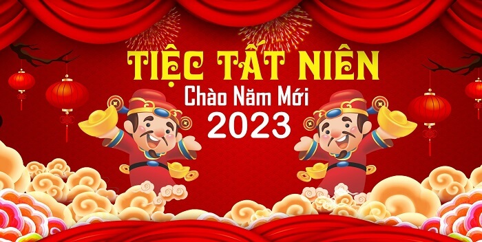 Mẫu background tiệc tất niên 2023 đẹp nhất