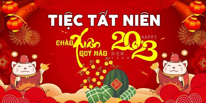 Mẫu background tiệc tất niên 2023 đẹp nhất
