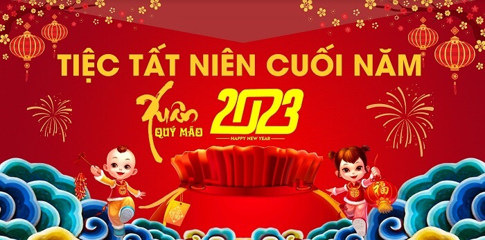 Mẫu background tiệc tất niên 2023 đẹp nhất