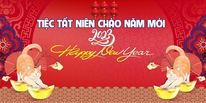 Mẫu background tiệc tất niên 2023 đẹp nhất