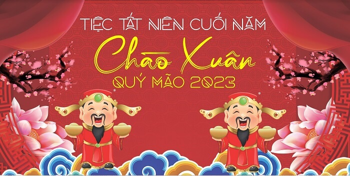 Mẫu background tiệc tất niên 2023 đẹp nhất