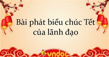 Bài phát biểu chúc Tết của lãnh đạo