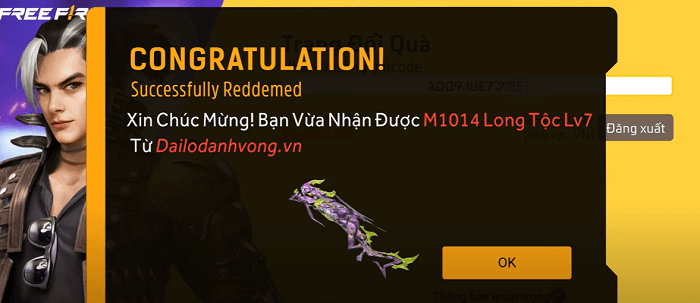 Cách nhập code Đấu Trường Danh Vọng Free Fire