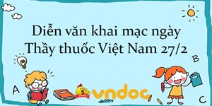 Diễn văn khai mạc ngày Thầy thuốc Việt Nam 27/2