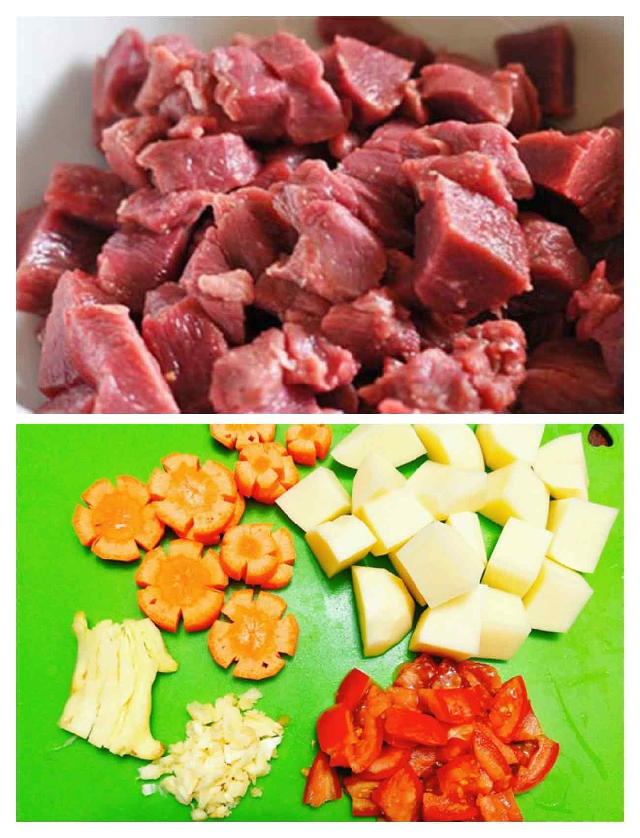 Sơ chế nguyên liệu làm trâu sốt vang
