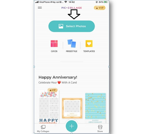 Mở ứng dụng ra → Chọn Select Photo