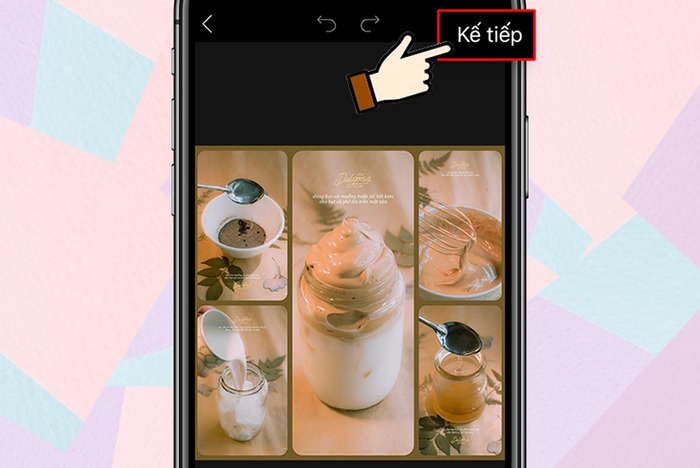 Nhấn tiếp vào mục Kế tiếp → Nhấn Save để lưu ảnh