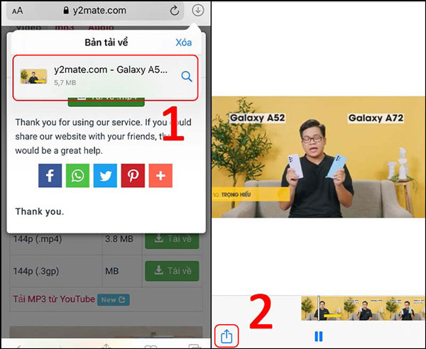 Cách tải video trên YouTube về iPhone bằng website y2mate.com