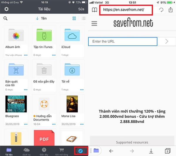 Cách tải video trên YouTube về điện thoại iPhone bằng phần mềm Documents