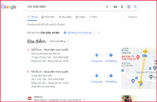 Cách tra cứu số điện thoại bàn online thông qua Google