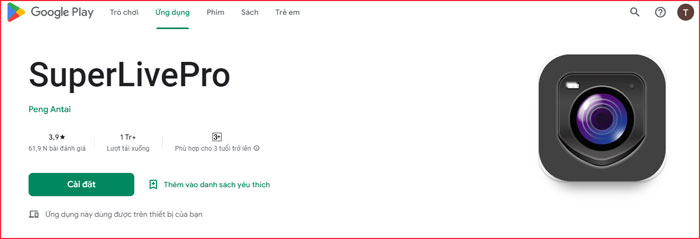 Phần mềm xem camera SuperLivePro