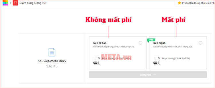 Cách giảm dung lượng file word online bằng SmallPDF.com