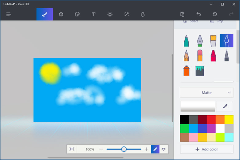 App vẽ trên máy tính free: Microsoft Paint 3D