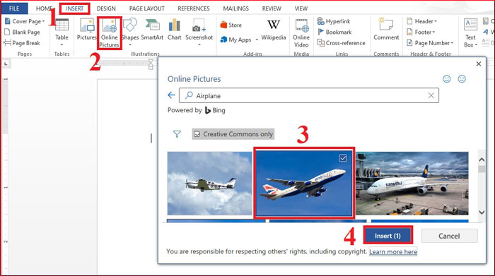 Cách chèn ảnh vào Word bằng lệnh Copy Paste