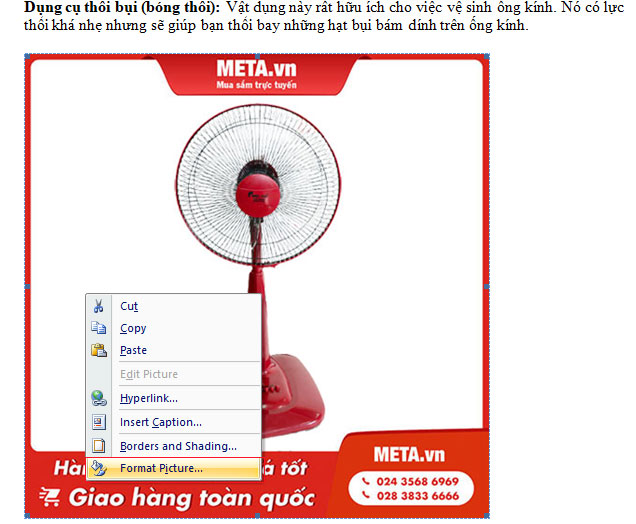 Cách chỉnh sửa ảnh sau khi chèn trên Word