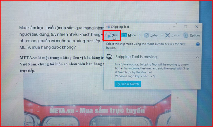 Cách chuyển Word sang ảnh bằng công cụ Snipping Tool