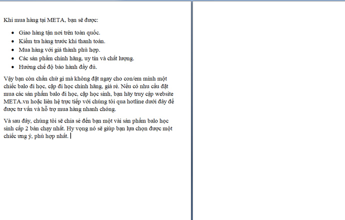 Nhấn đồng thời tổ hợp Ctrl + Enter để tạo một trang trắng hoàn toàn