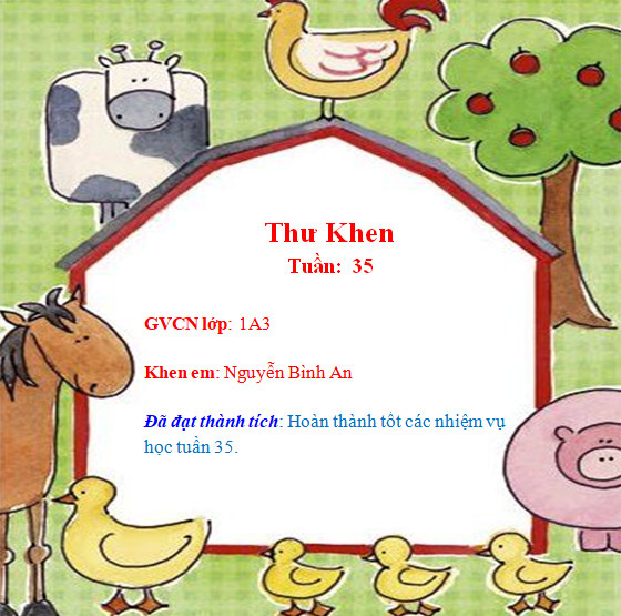 Mẫu thư khen học sinh tiểu học đẹp