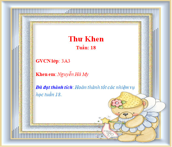 Mẫu thư khen học sinh tiểu học đẹp