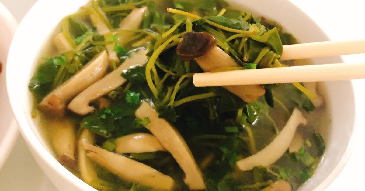 Thành phẩm món canh rau má chay