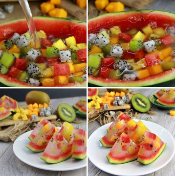 Thành phẩm món thạch rau câu trái cây thập cẩm