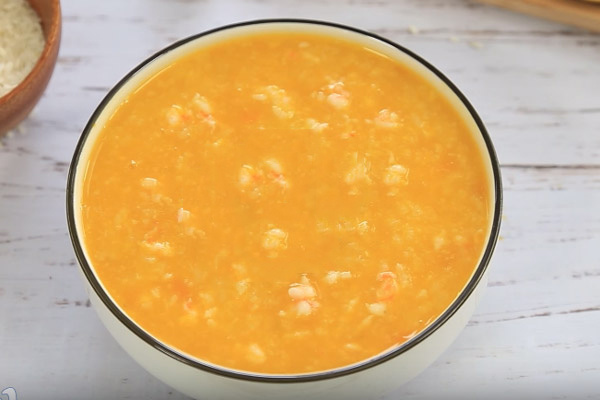 Thành phẩm món cháo bí đỏ thịt bằm