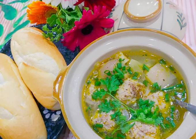 Thành phẩm món xíu mại nước lèo