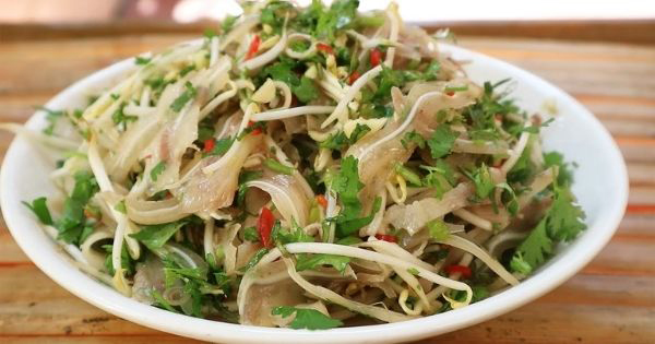 Thành phẩm món nộm rau má tai heo