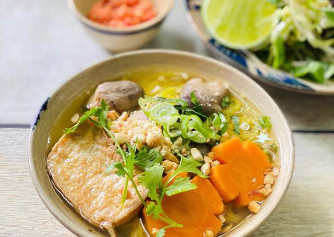 Thành phẩm món mì quảng chay ngon