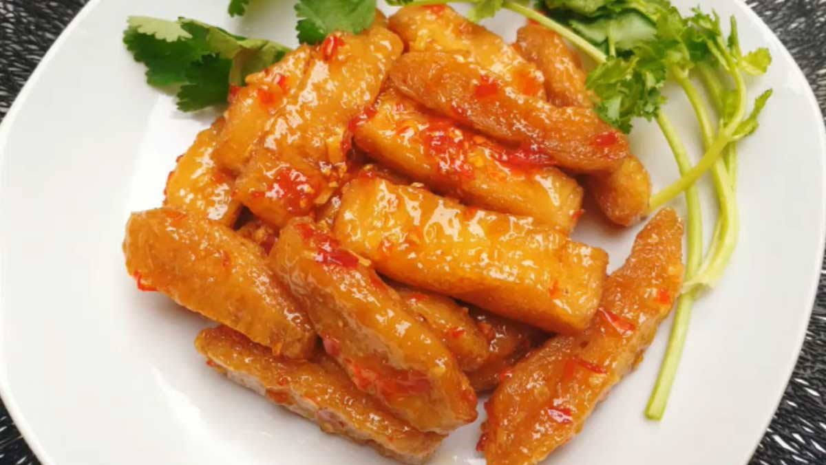 Thành phẩm món sườn non chay rim mặn ngọt