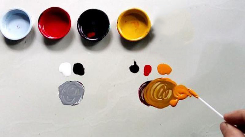 Cách trộn màu cam từ màu đỏ, vàng, trắng, đen