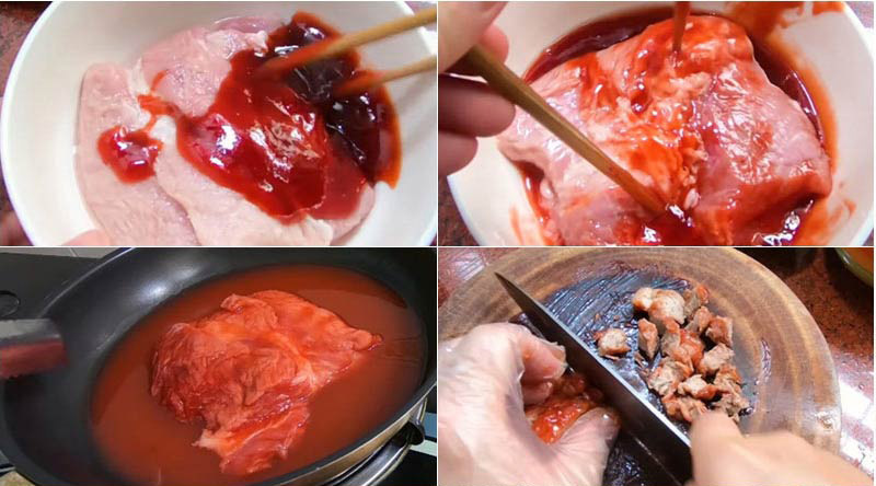Ướp thịt và rim xá xíu