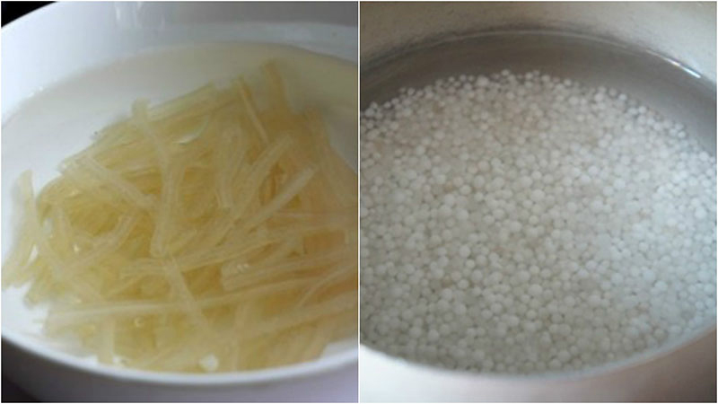 Nấu bột khoai và bột báng