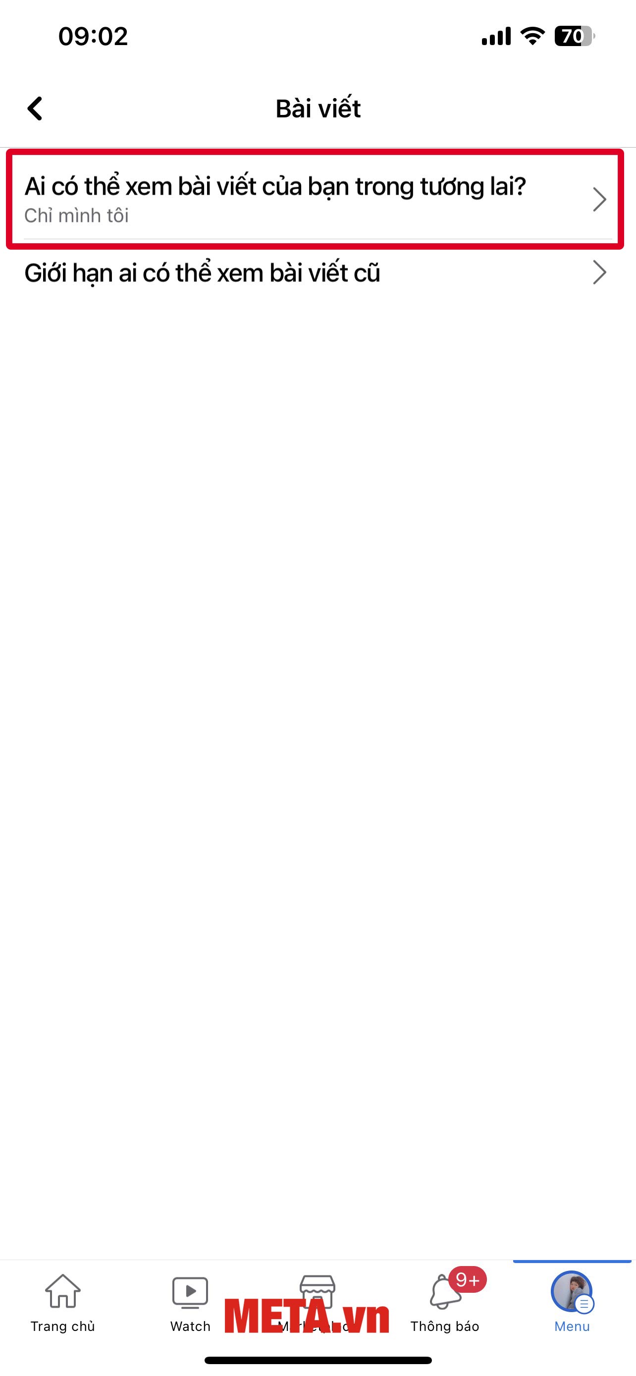 Chọn Ai có thể xem bài viết của bạn trong tương lai?