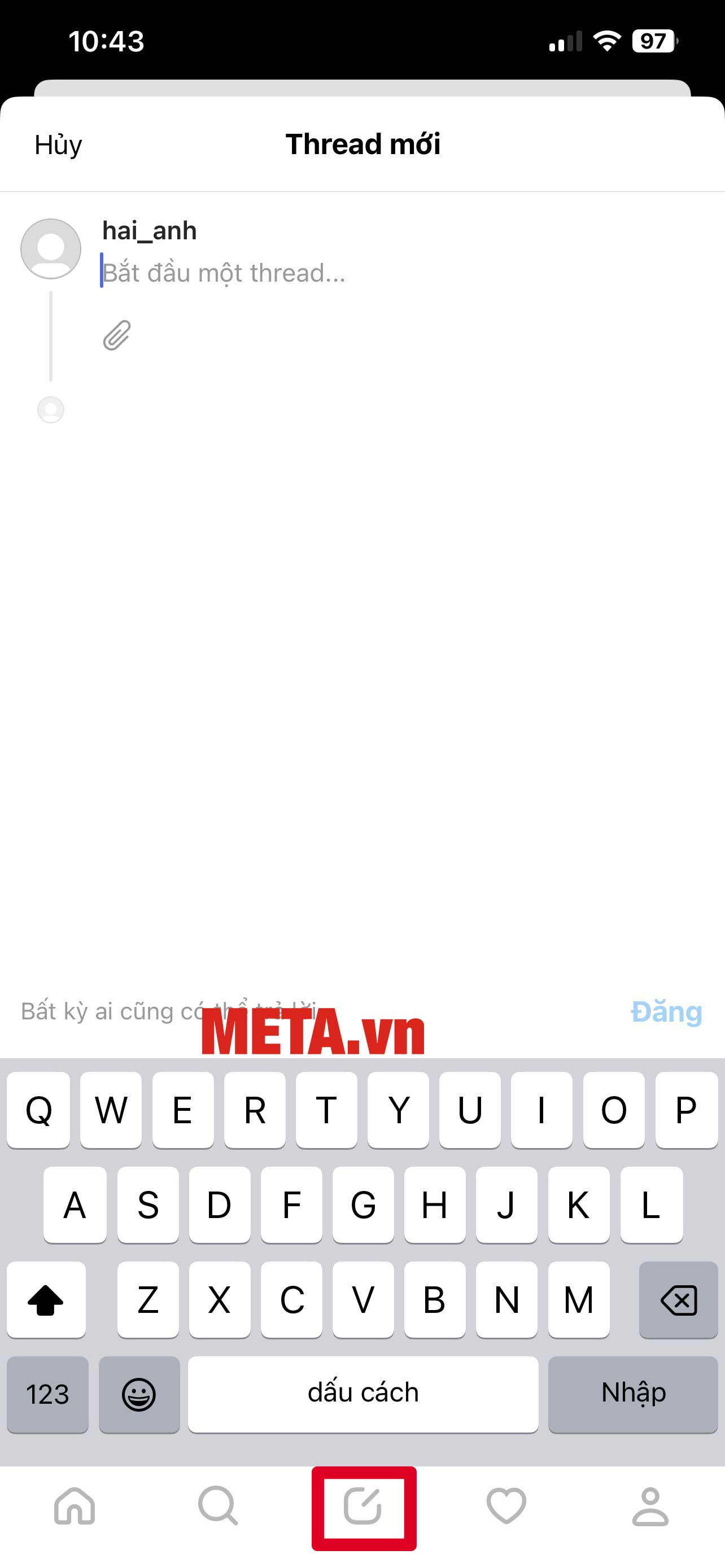 Truy cập vào biểu tượng bài đăng và bạn có thể cần đăng những gì mình thích.