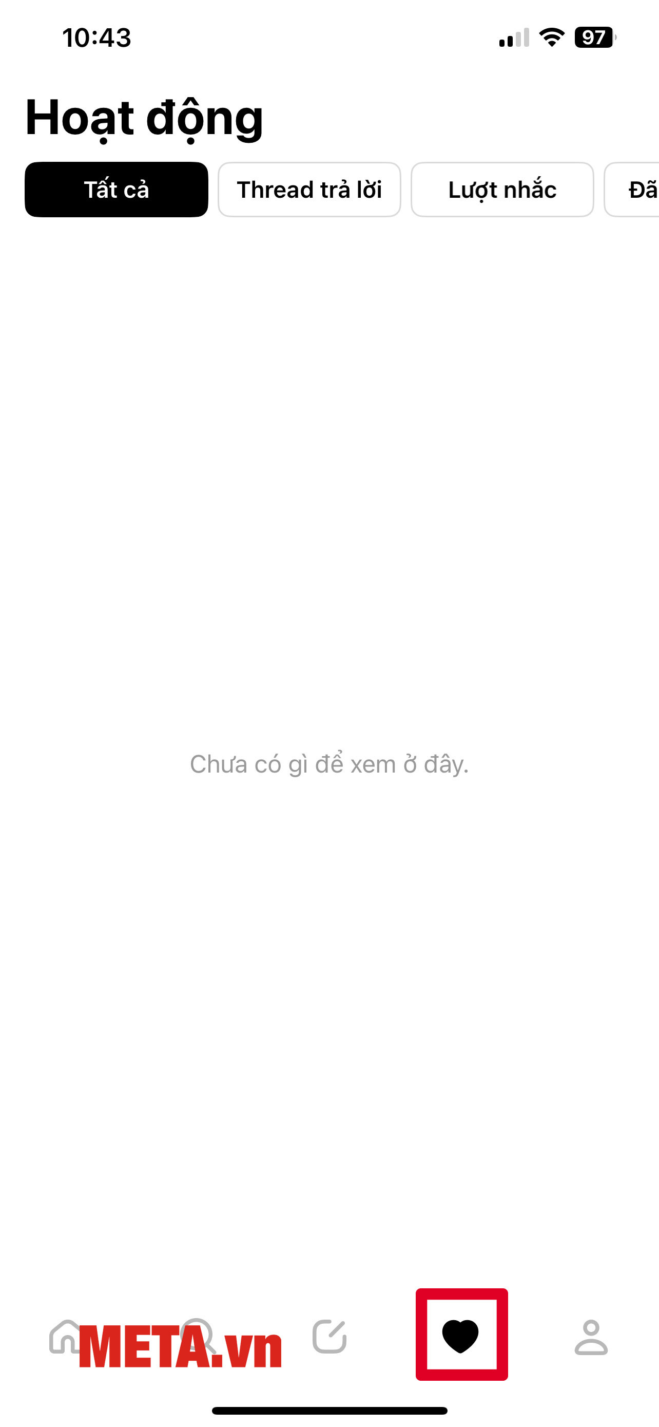 Nhấn vào biểu tương hình trái tim để xem các lượt tương tác từ bạn bè của bạn.