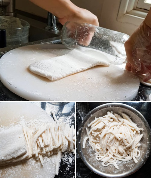 Cán và cắt khối bột