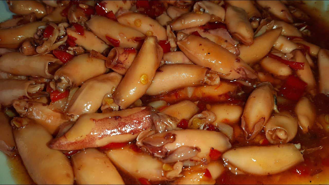 Thành phẩm món mực tươi rim me ngon