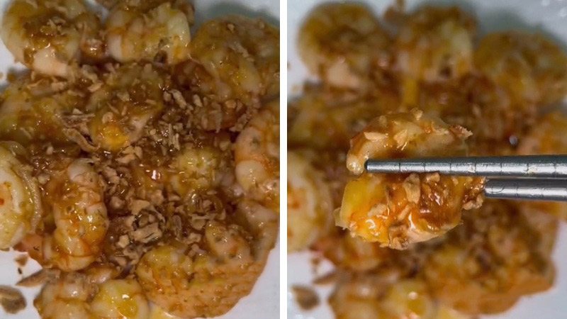 Thành phẩm tôm sú sốt bơ tỏi