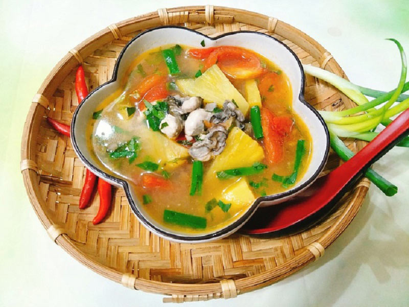 Thành phẩm món canh hàu nấu chua cực ngon