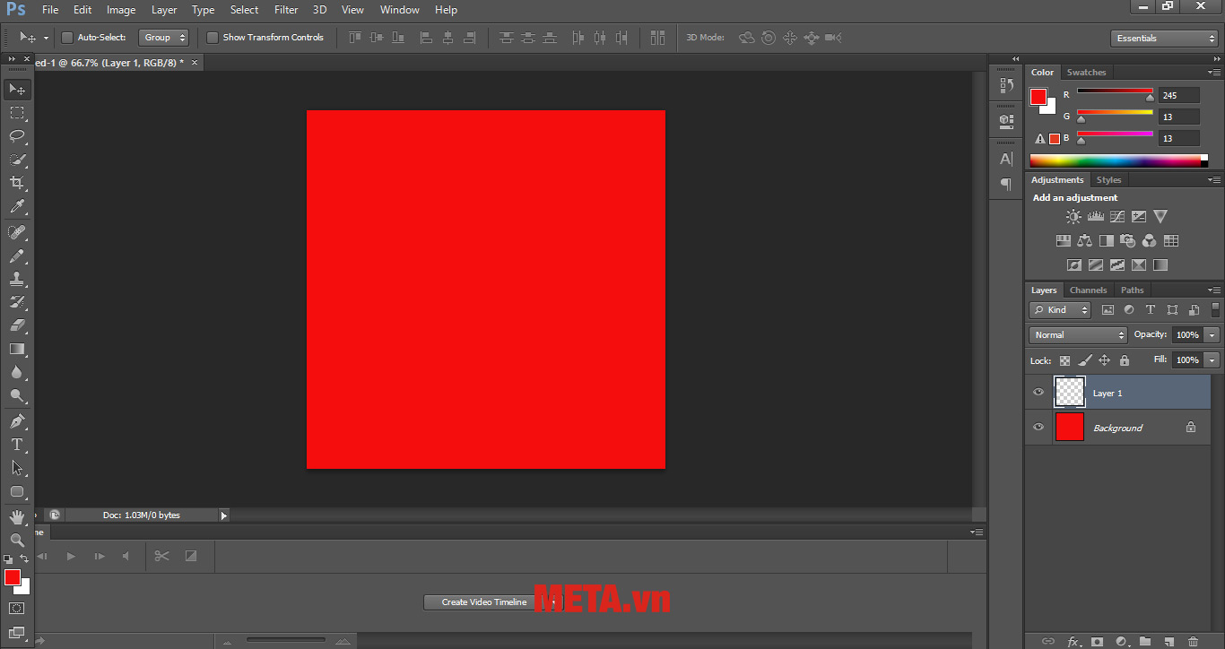 Nhấn đồng thời tổ hợp phím Alt + Delete để fill màu nền cho background của bạn
