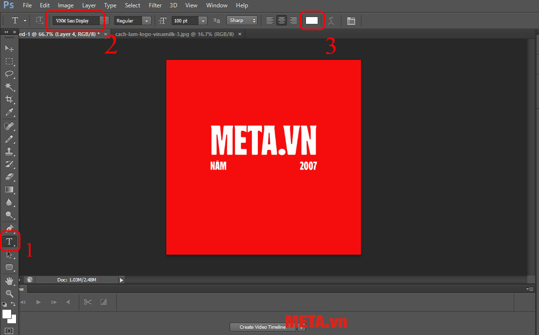 Thực hiện hai chữ nhỏ ở hai bên tương tự như cách làm phía trên